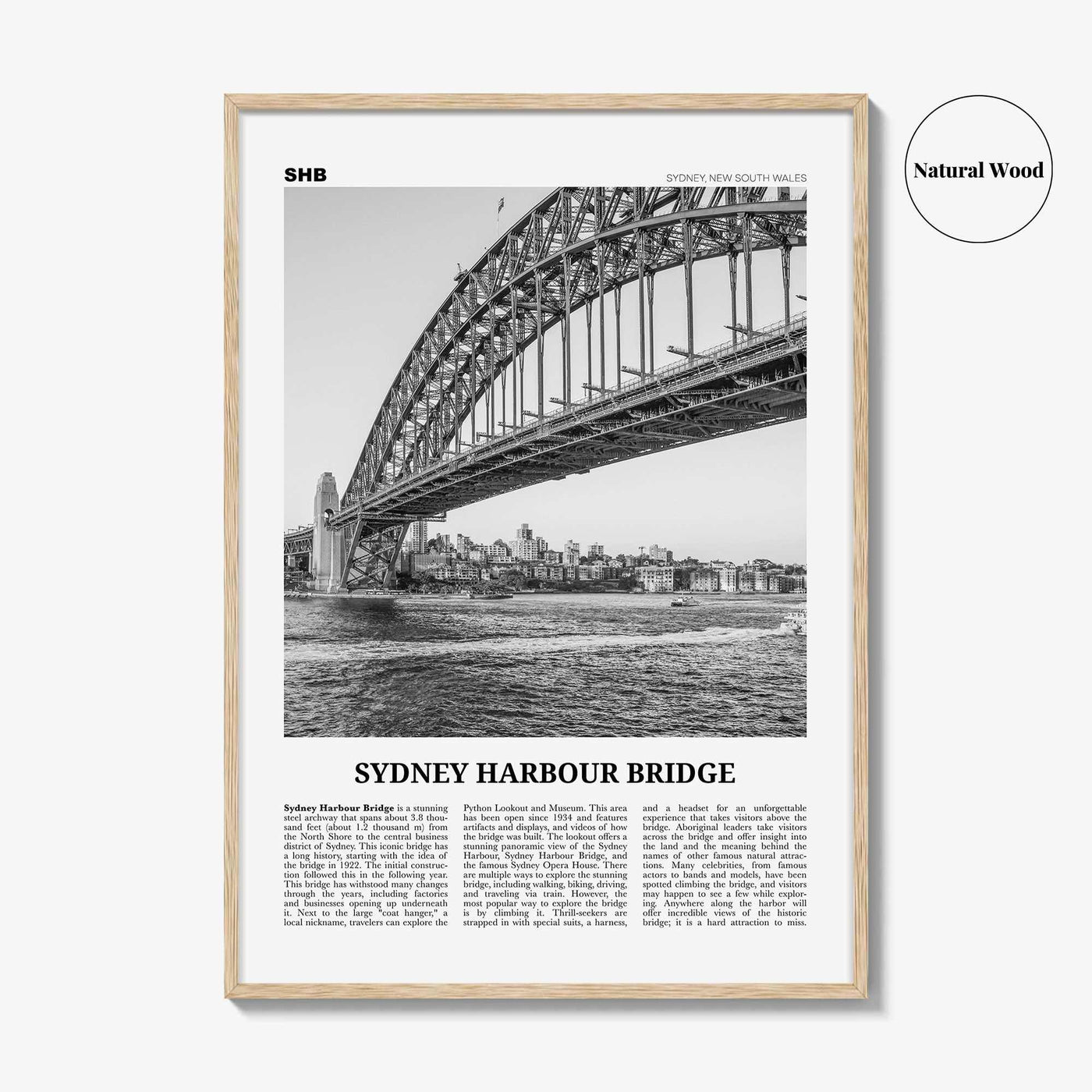 Sydney Harbour Bridge Print Black and White, Sydney Harbour Bridge Wall Art, Sydney Harbour Bridge Poster, Sydney Harbour Bridge Photo