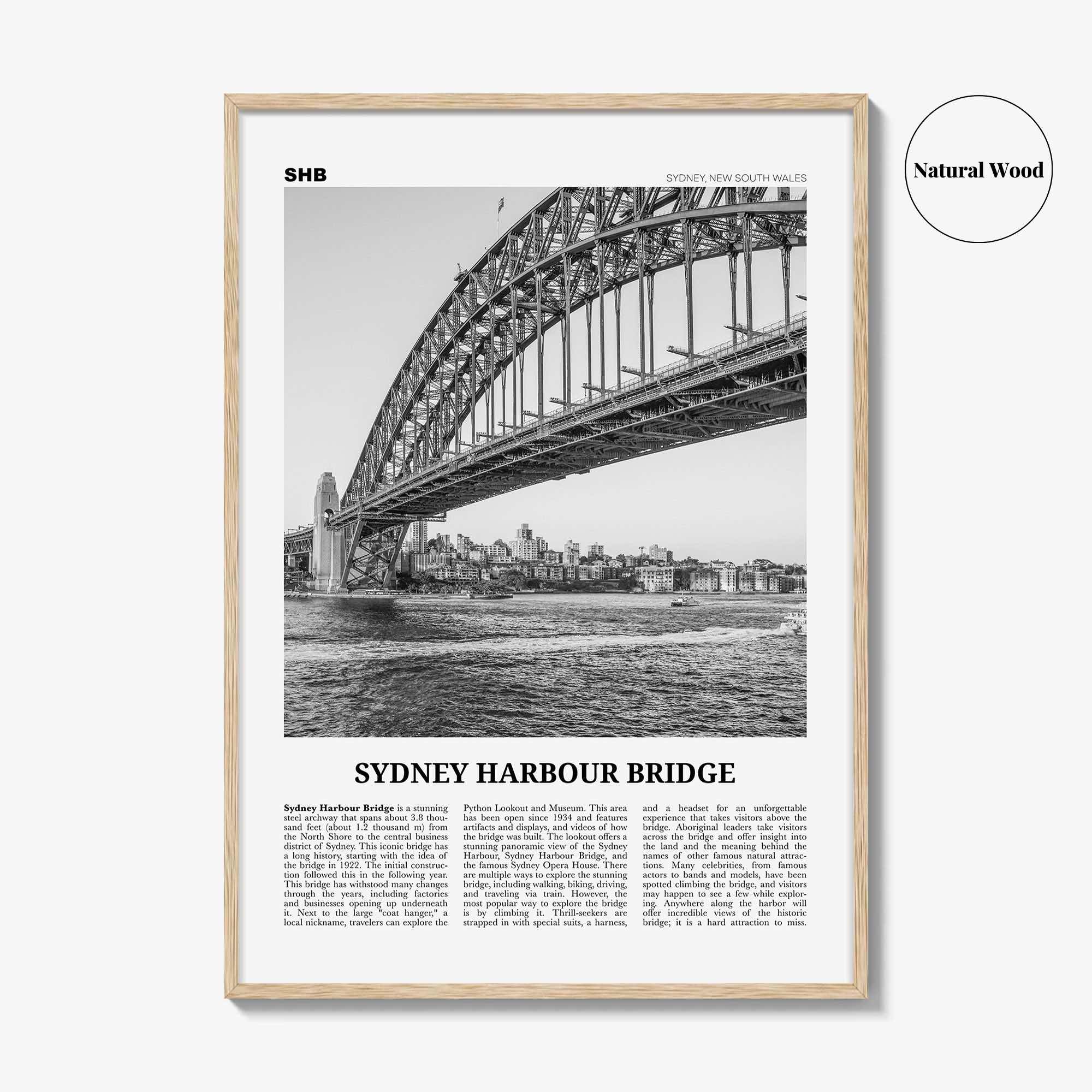Sydney Harbour Bridge Print Black and White, Sydney Harbour Bridge Wall Art, Sydney Harbour Bridge Poster, Sydney Harbour Bridge Photo