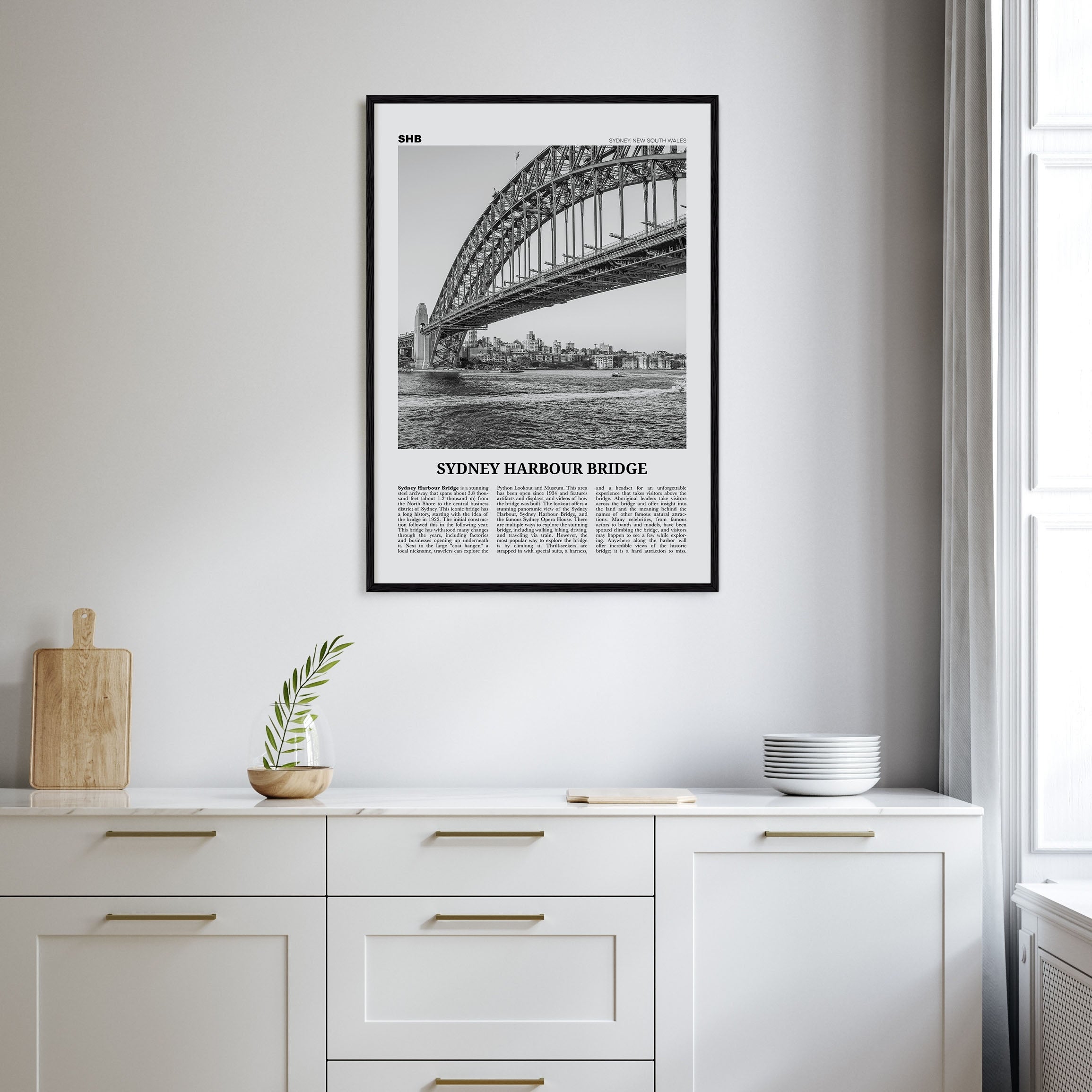 Sydney Harbour Bridge Travel B&W Poster