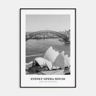 Sydney Opera House Portrait B&W Poster