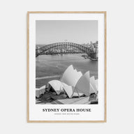 Sydney Opera House Portrait B&W Poster