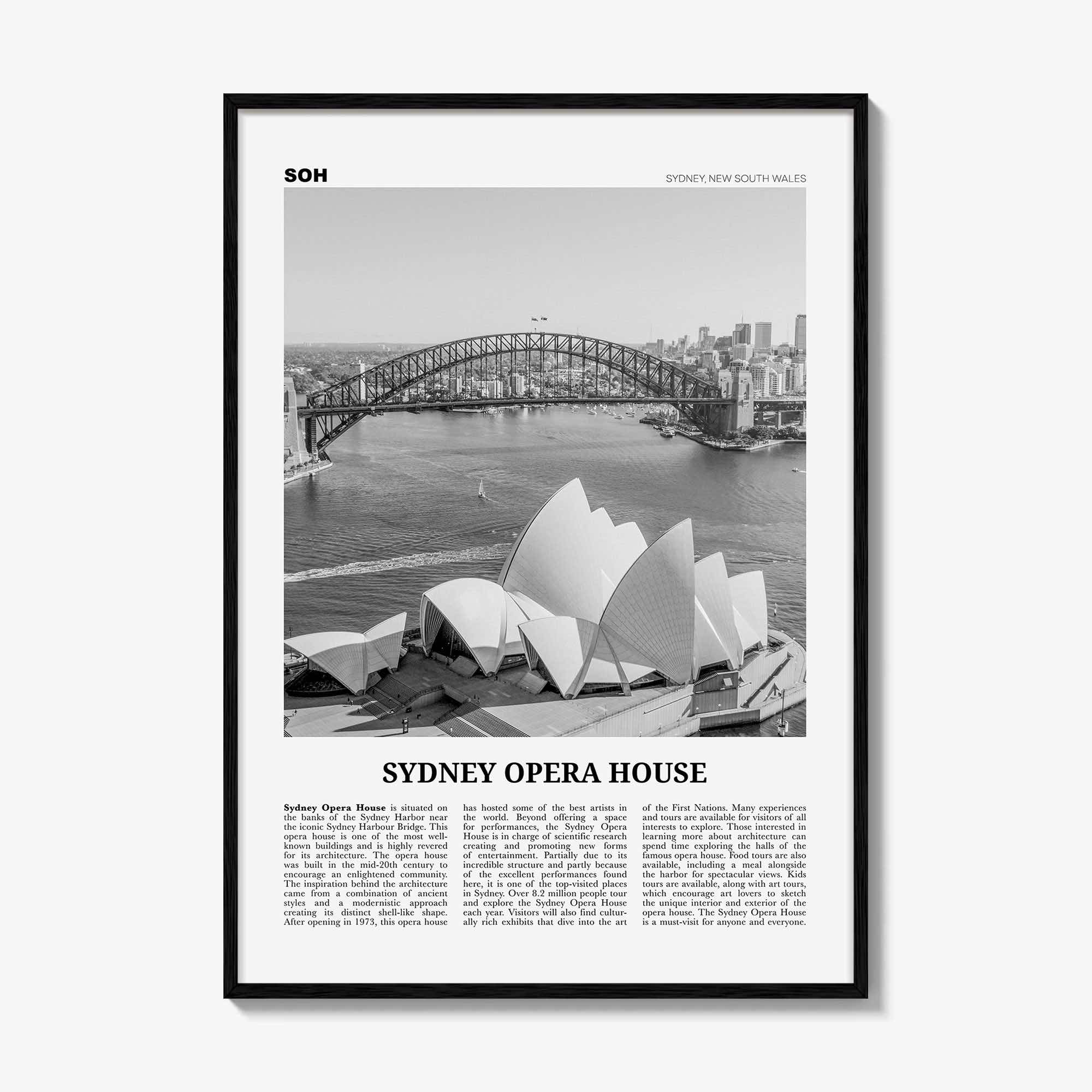 Sydney Opera House Print Black and White, Sydney Opera House Wall Art, Sydney Opera House Poster, Sydney Opera House Photo, Australia