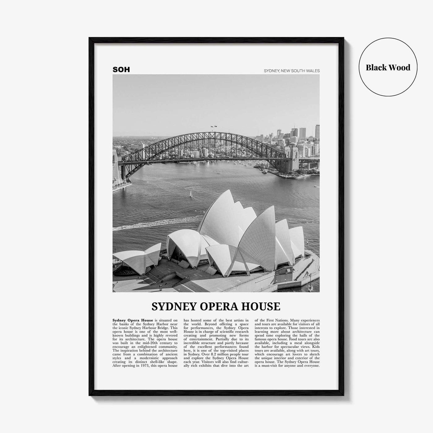 Sydney Opera House Print Black and White, Sydney Opera House Wall Art, Sydney Opera House Poster, Sydney Opera House Photo, Australia