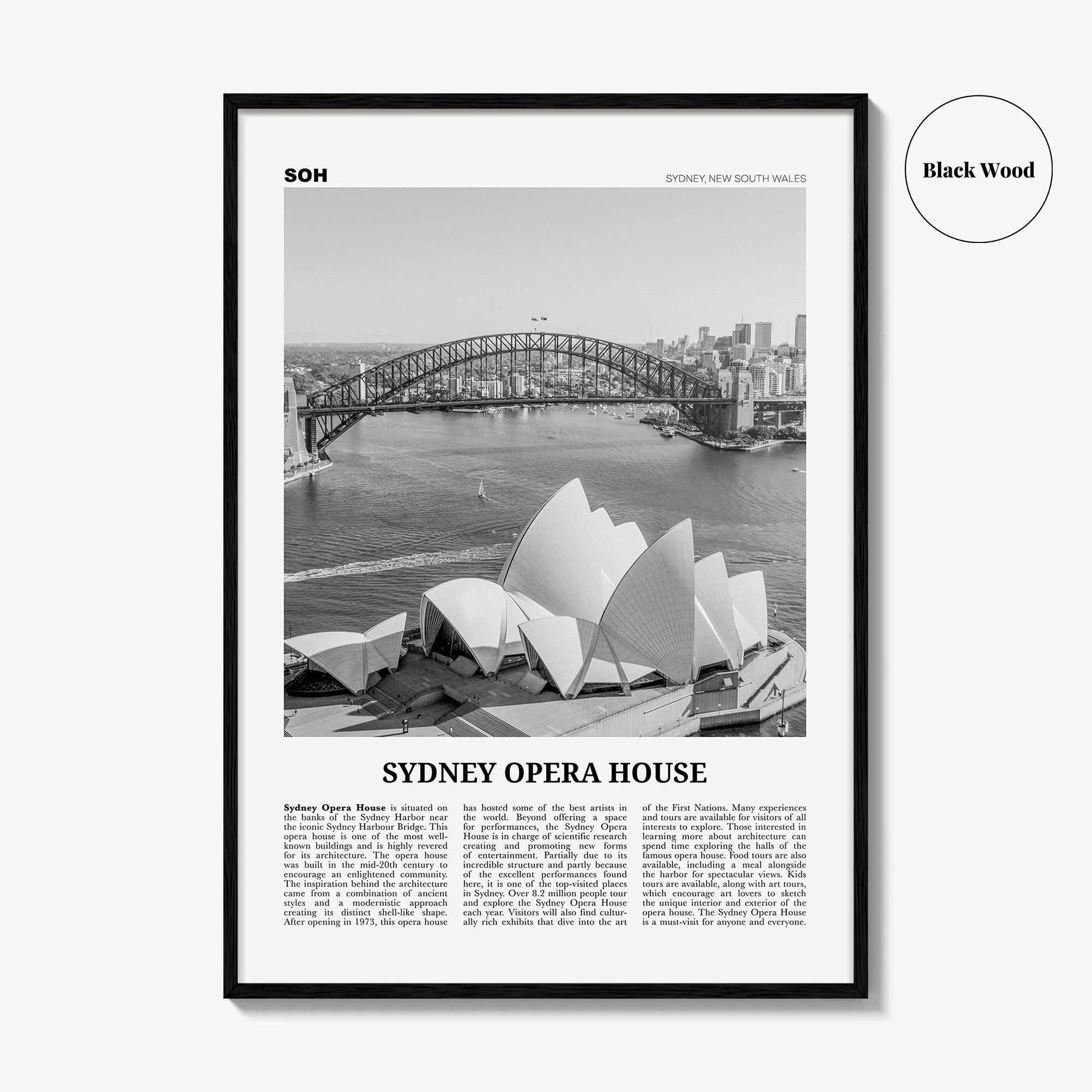 Sydney Opera House Print Black and White, Sydney Opera House Wall Art, Sydney Opera House Poster, Sydney Opera House Photo, Australia