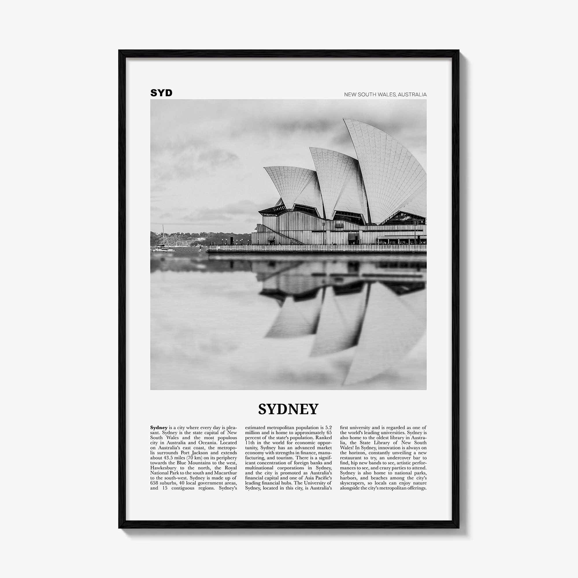 Sydney Print Black and White No 1, Sydney Wall Art, Sydney Poster, Sydney Photo, Travel Print, New South Wales, Australia, Oceania