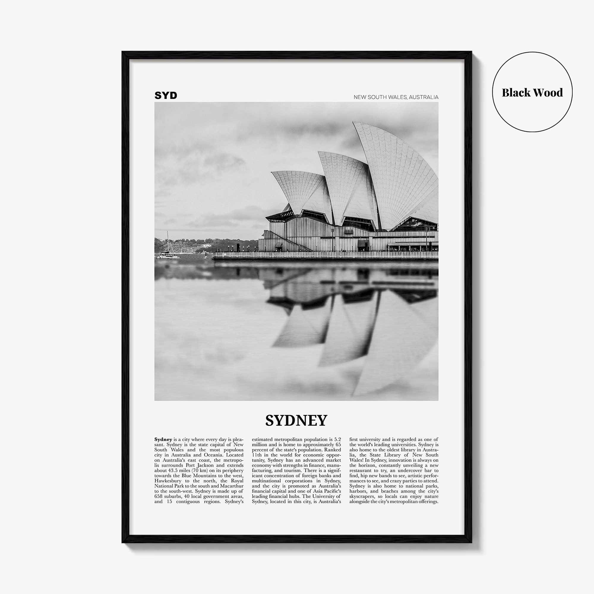 Sydney Print Black and White No 1, Sydney Wall Art, Sydney Poster, Sydney Photo, Travel Print, New South Wales, Australia, Oceania