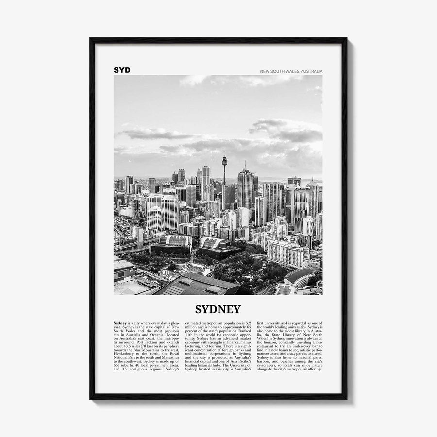 Sydney Print Black and White No 3, Sydney Wall Art, Sydney Poster, Sydney Photo, Travel Print, New South Wales, Australia, Oceania