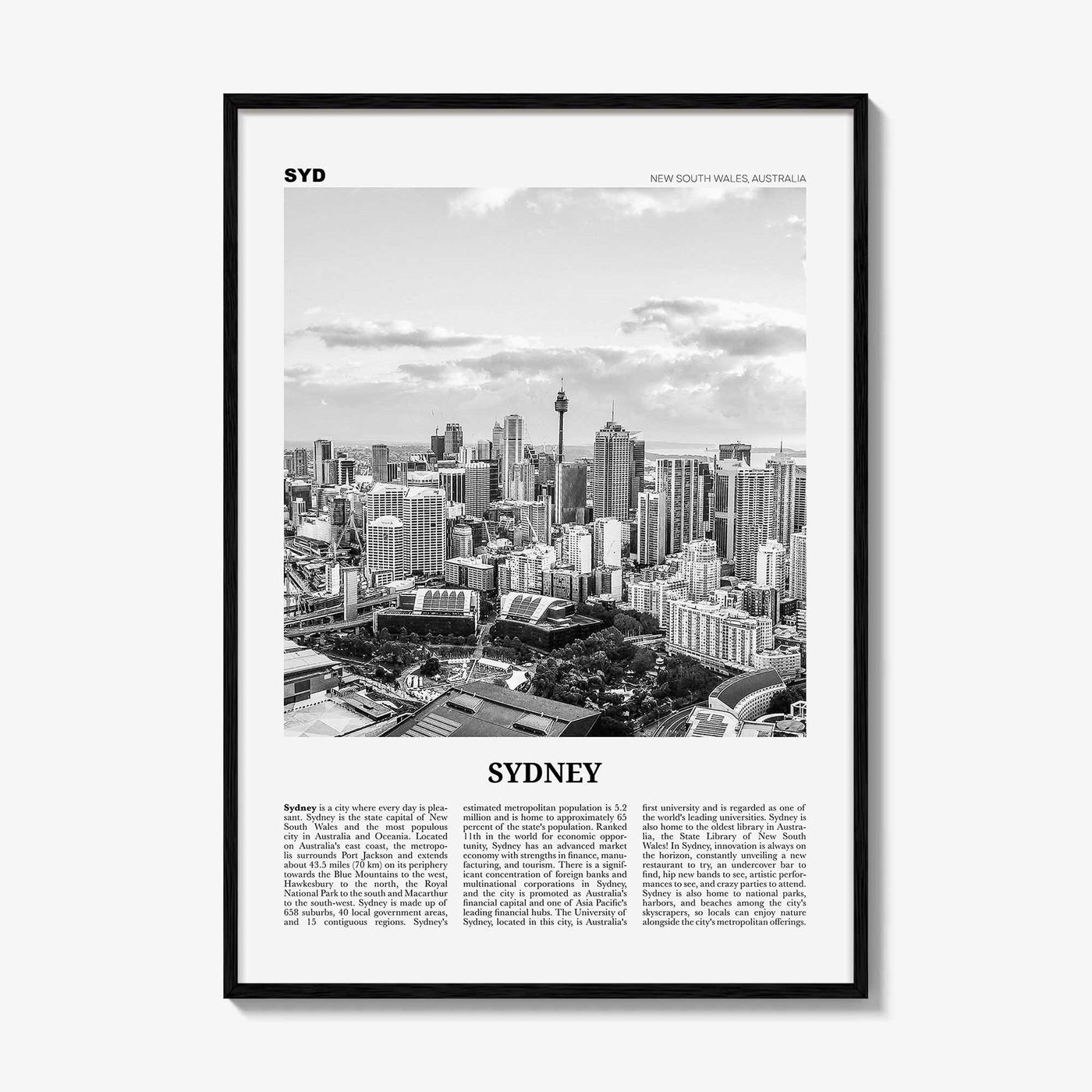 Sydney Print Black and White No 3, Sydney Wall Art, Sydney Poster, Sydney Photo, Travel Print, New South Wales, Australia, Oceania