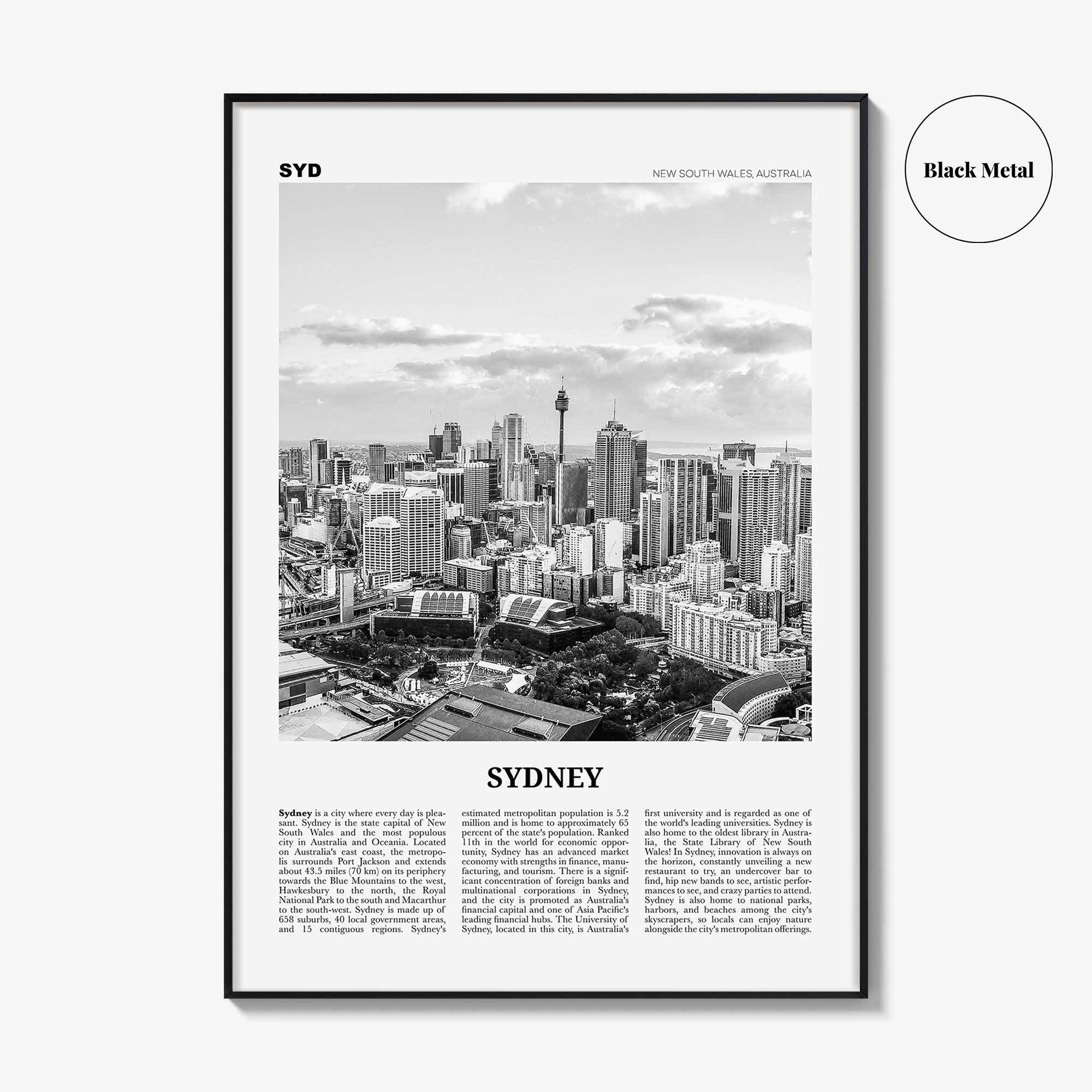 Sydney Print Black and White No 3, Sydney Wall Art, Sydney Poster, Sydney Photo, Travel Print, New South Wales, Australia, Oceania