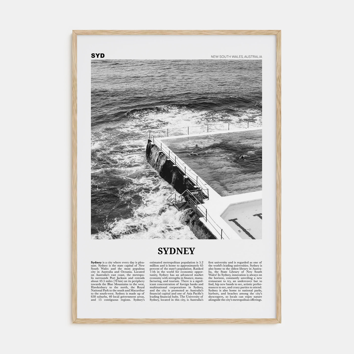 Sydney Travel B&W No 4 Poster