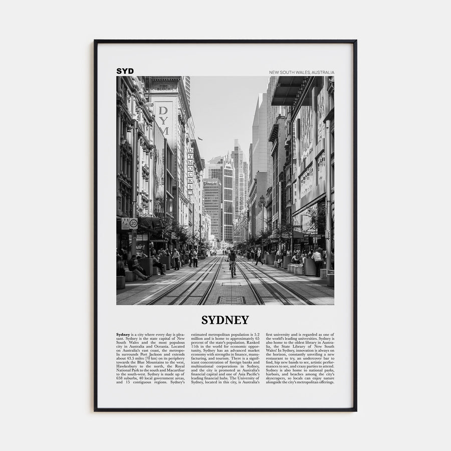 Sydney Travel B&W No 5 Poster