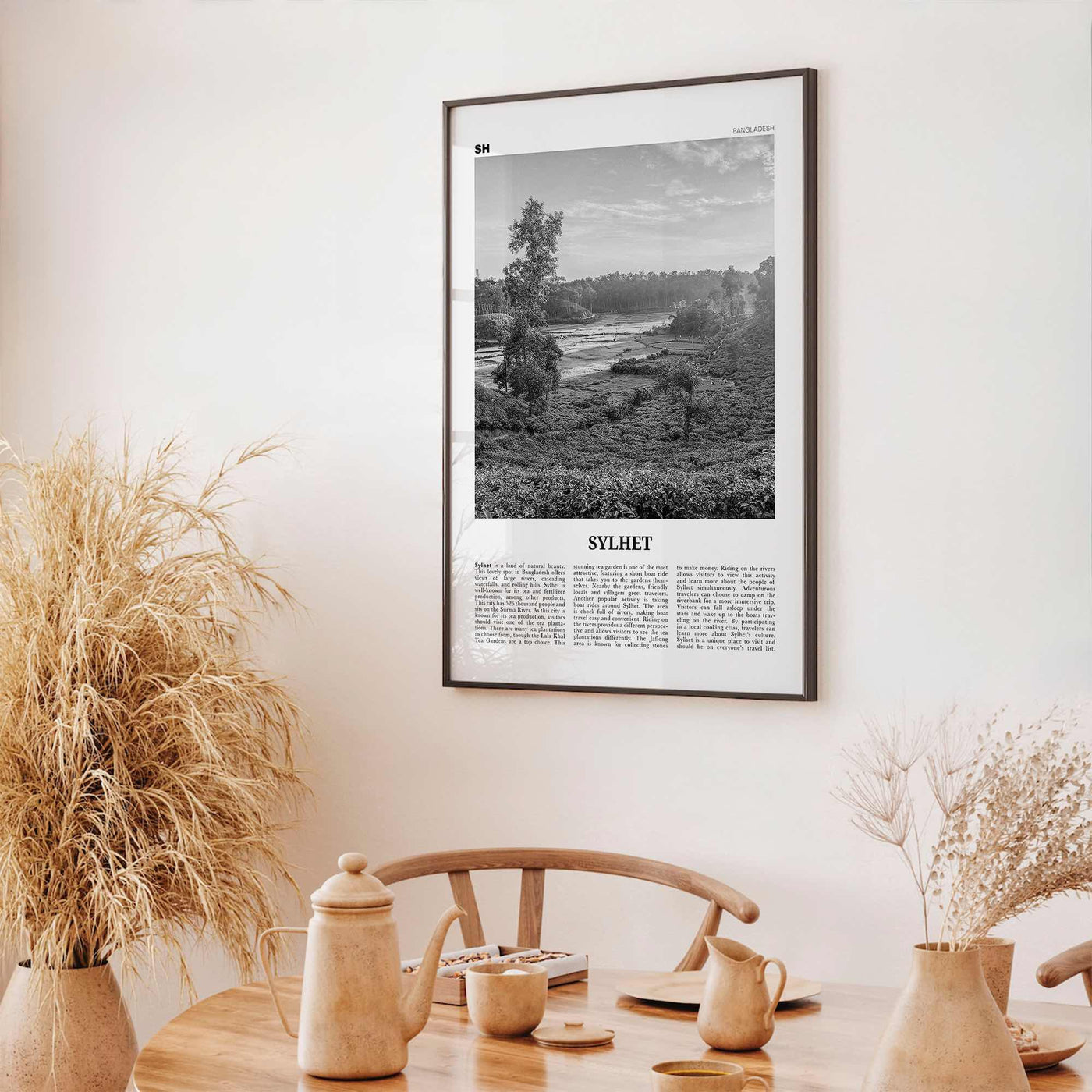 Sylhet Print Black and White, Sylhet Wall Art, Sylhet Poster, Sylhet Photo, Sylhet Wall Décor, Sylhet Map, Bangladesh