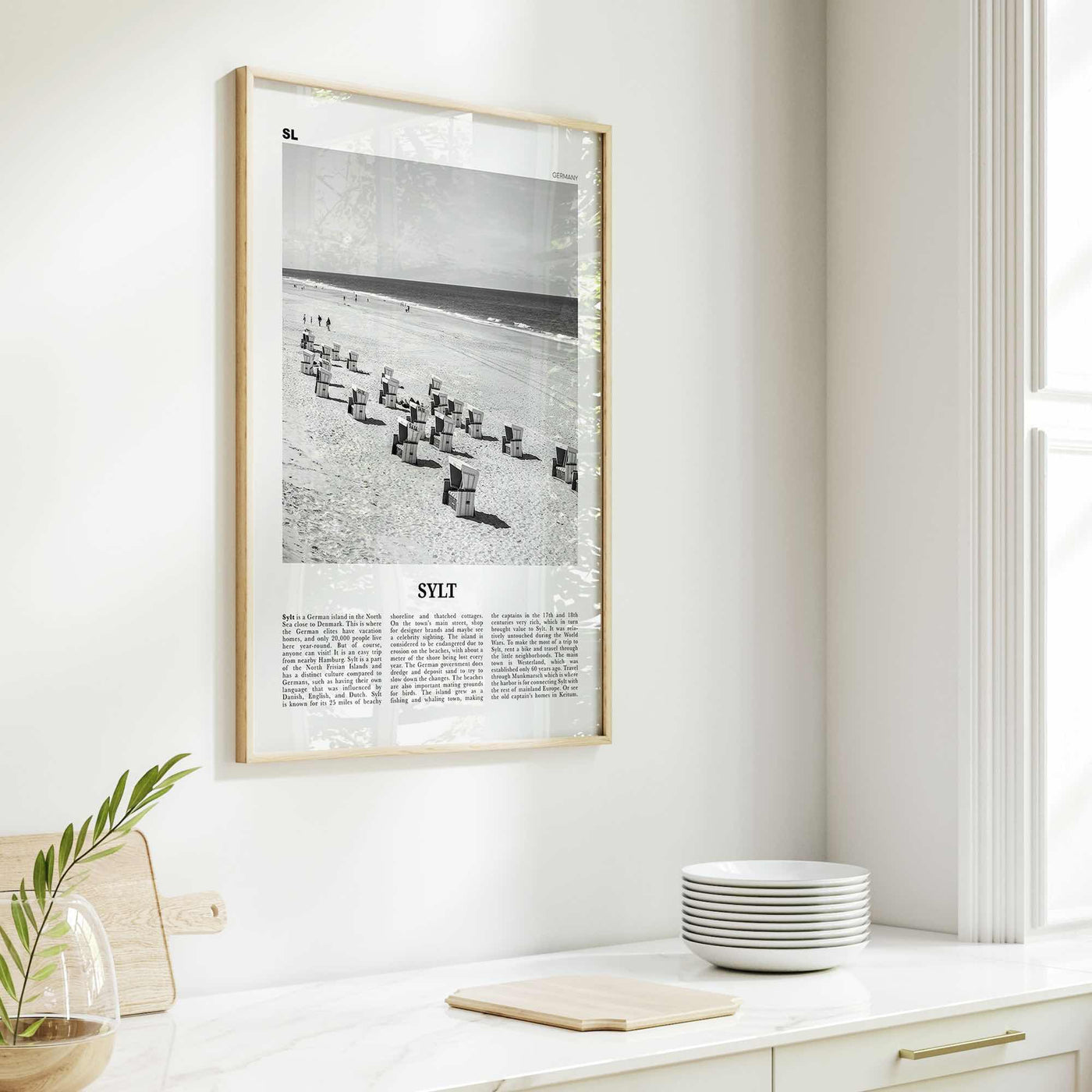 Sylt Print Black and White, Sylt Wall Art, Sylt Poster, Sylt Photo, Sylt Wall Décor, Sylt Map, Germany