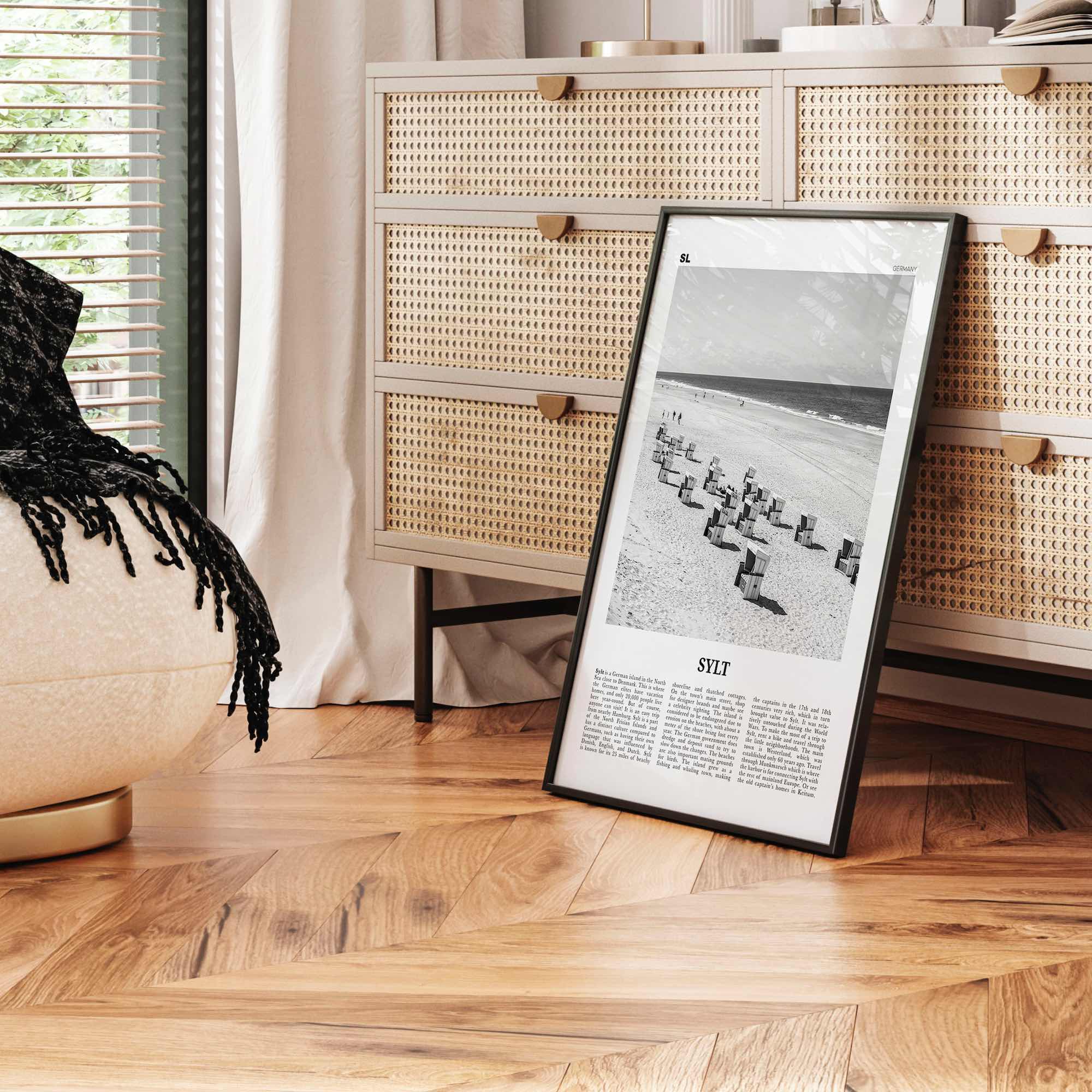 Sylt Print Black and White, Sylt Wall Art, Sylt Poster, Sylt Photo, Sylt Wall Décor, Sylt Map, Germany