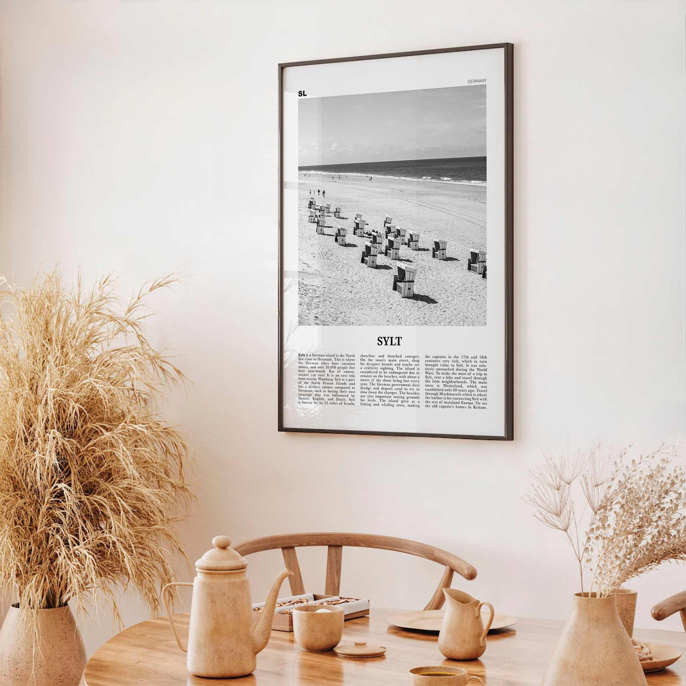 Sylt Print Black and White, Sylt Wall Art, Sylt Poster, Sylt Photo, Sylt Wall Décor, Sylt Map, Germany