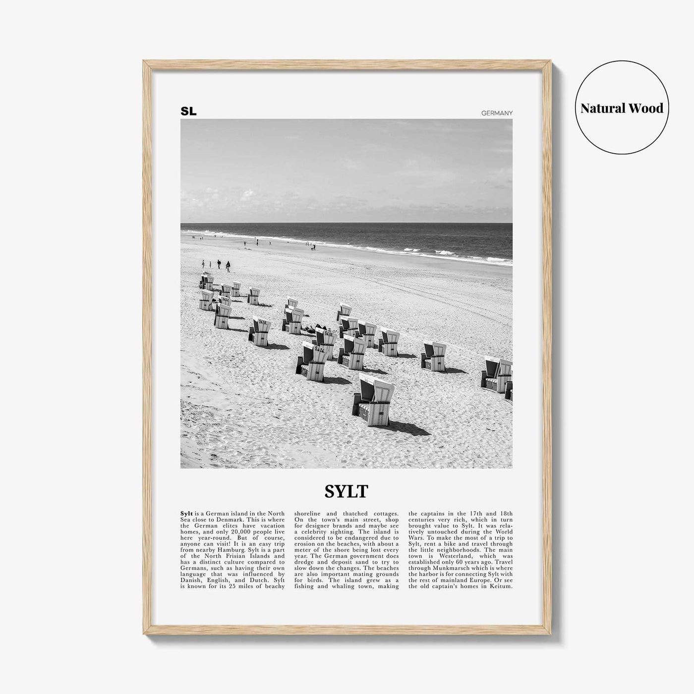 Sylt Print Black and White, Sylt Wall Art, Sylt Poster, Sylt Photo, Sylt Wall Décor, Sylt Map, Germany