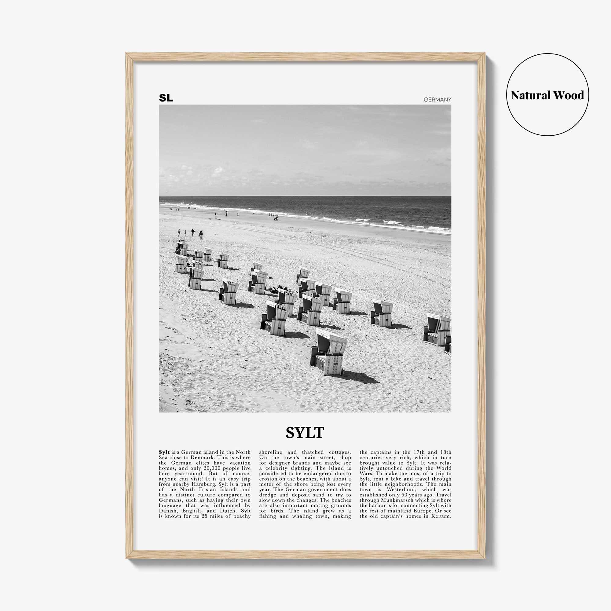 Sylt Print Black and White, Sylt Wall Art, Sylt Poster, Sylt Photo, Sylt Wall Décor, Sylt Map, Germany