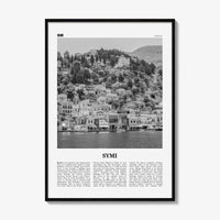 Symi Print Black and White, Symi Wall Art, Symi Poster, Symi Photo, Symi Wall Décor, Symi Map, Greece