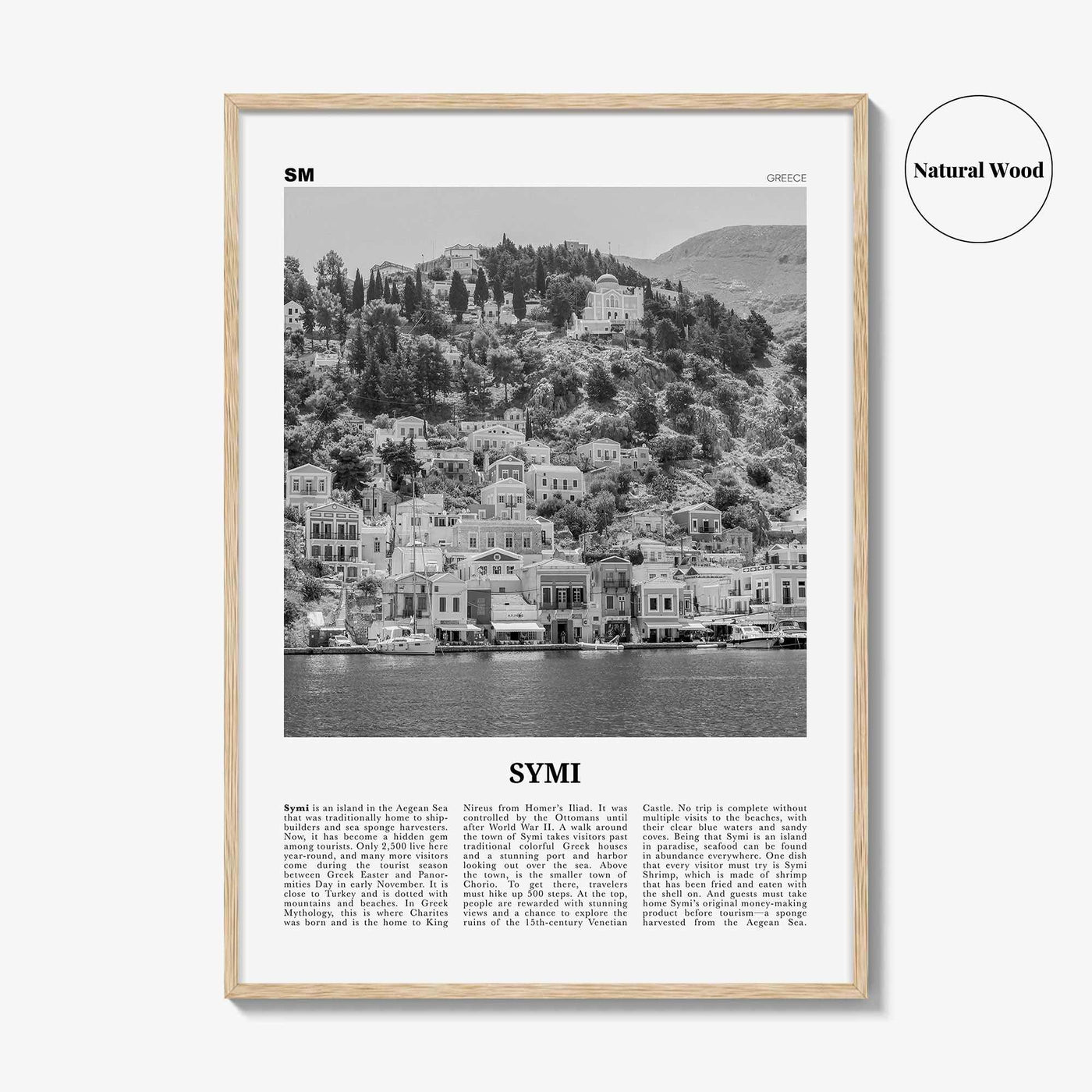Symi Print Black and White, Symi Wall Art, Symi Poster, Symi Photo, Symi Wall Décor, Symi Map, Greece