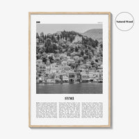 Symi Print Black and White, Symi Wall Art, Symi Poster, Symi Photo, Symi Wall Décor, Symi Map, Greece