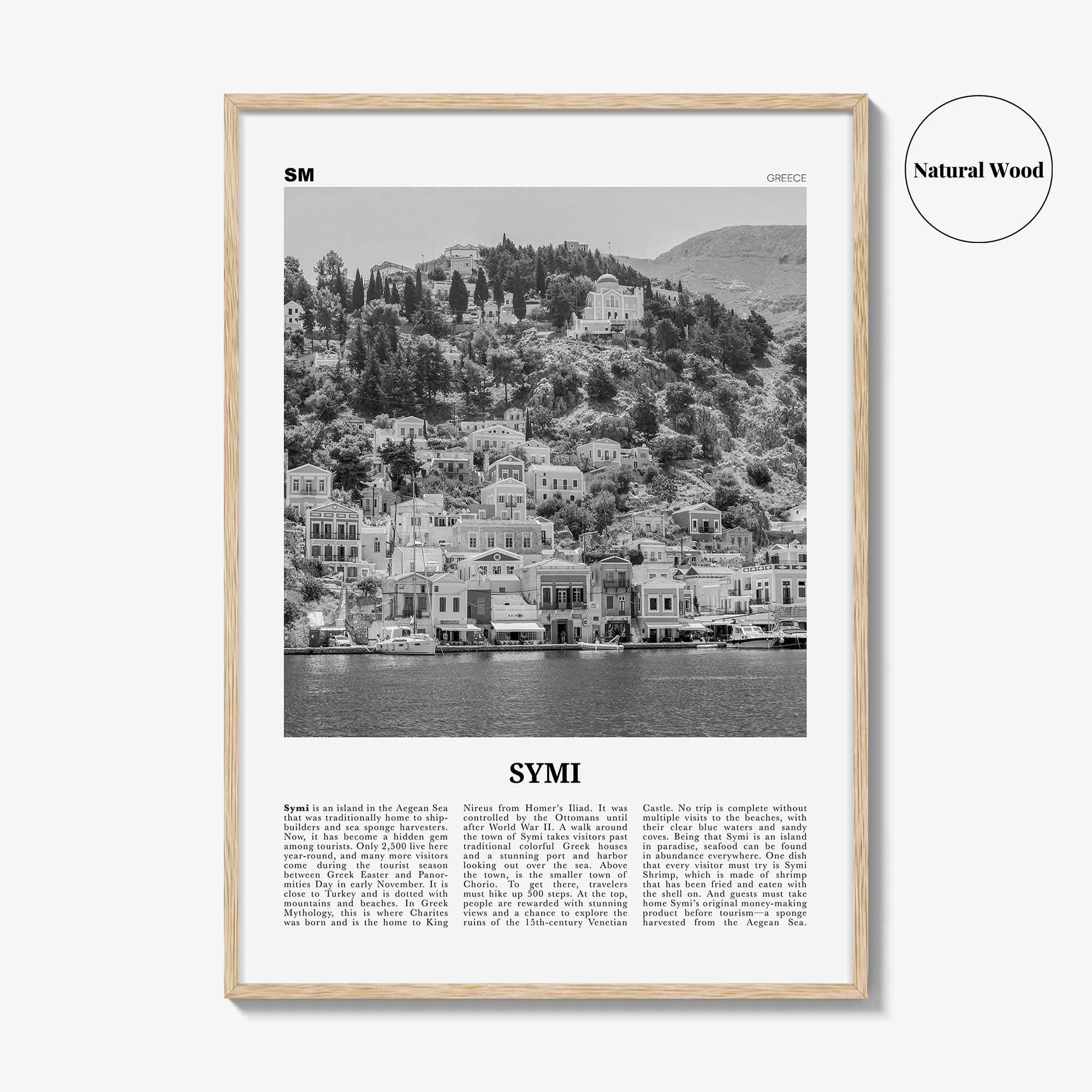 Symi Print Black and White, Symi Wall Art, Symi Poster, Symi Photo, Symi Wall Décor, Symi Map, Greece