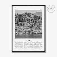 Symi Print Black and White, Symi Wall Art, Symi Poster, Symi Photo, Symi Wall Décor, Symi Map, Greece
