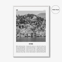 Symi Print Black and White, Symi Wall Art, Symi Poster, Symi Photo, Symi Wall Décor, Symi Map, Greece