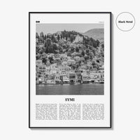 Symi Print Black and White, Symi Wall Art, Symi Poster, Symi Photo, Symi Wall Décor, Symi Map, Greece