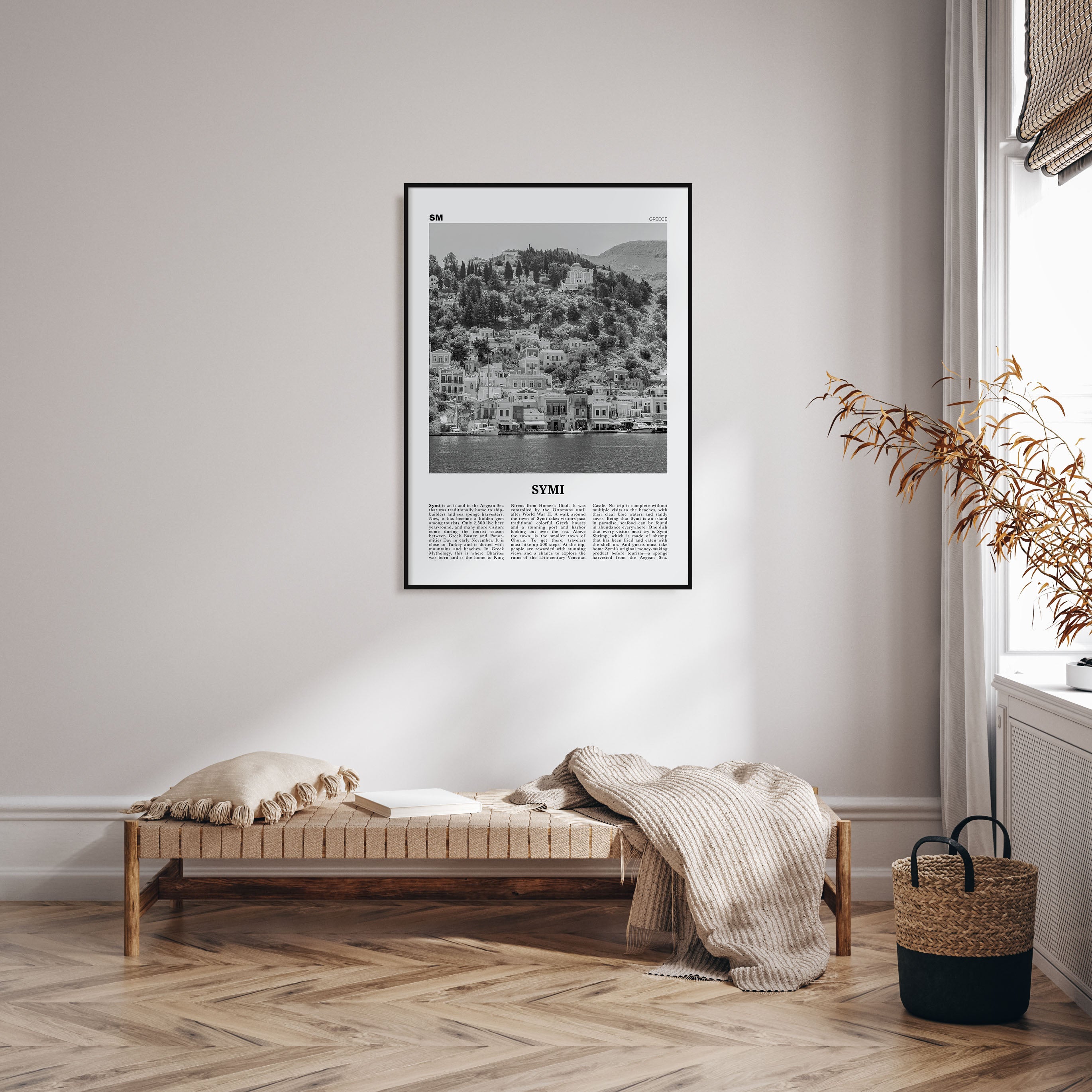 Symi Travel B&W Poster