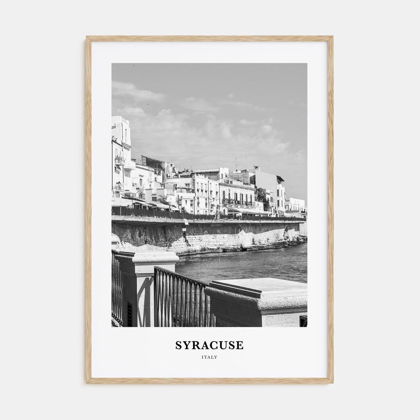Syracuse, Italy Portrait B&W Poster