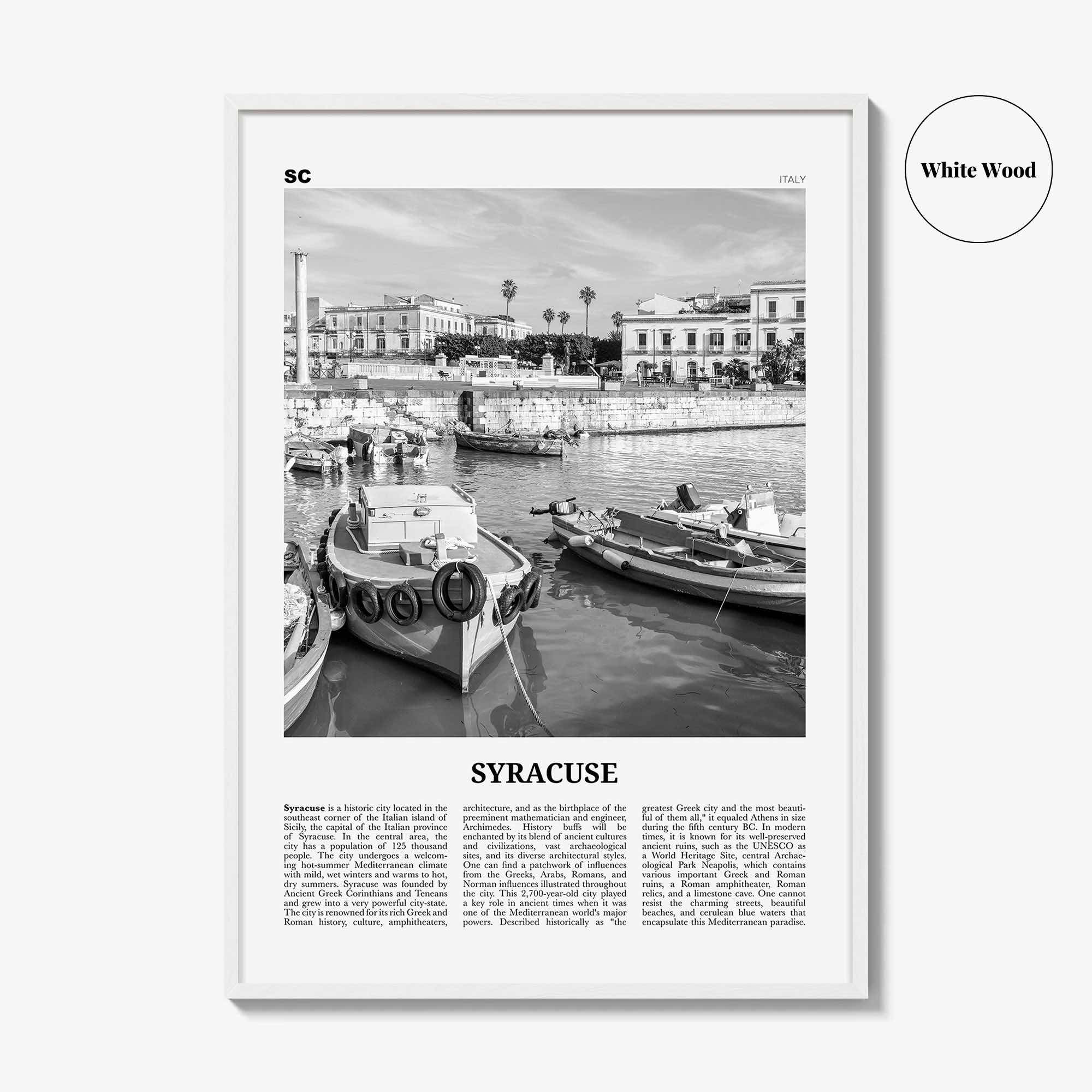 Syracuse Print Black and White Italy No 1, Syracuse Wall Art, Syracuse Poster, Syracuse Photo, Syracuse Wall Décor, Italy, Italia, Sicily