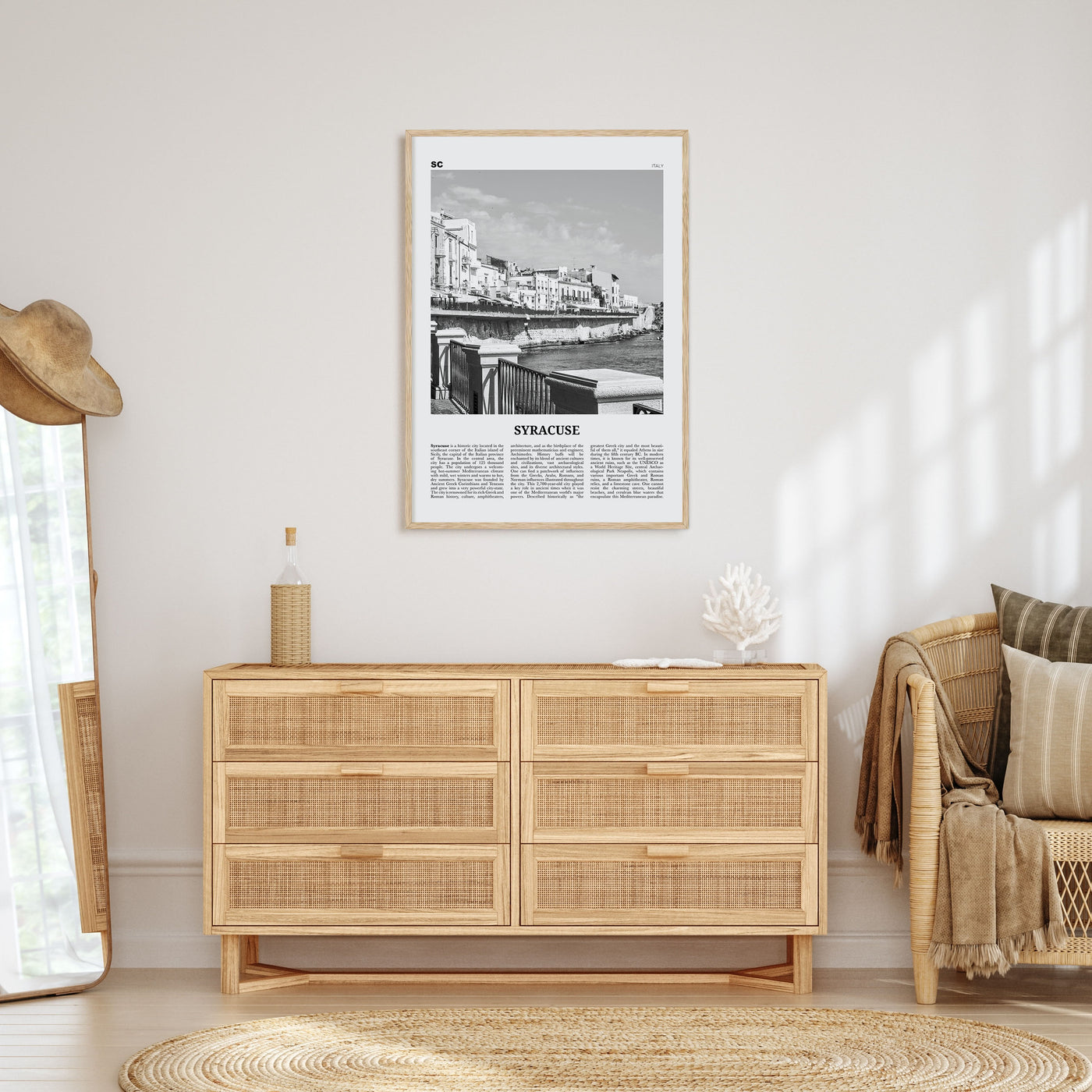 Syracuse, Italy Travel B&W No 2 Poster