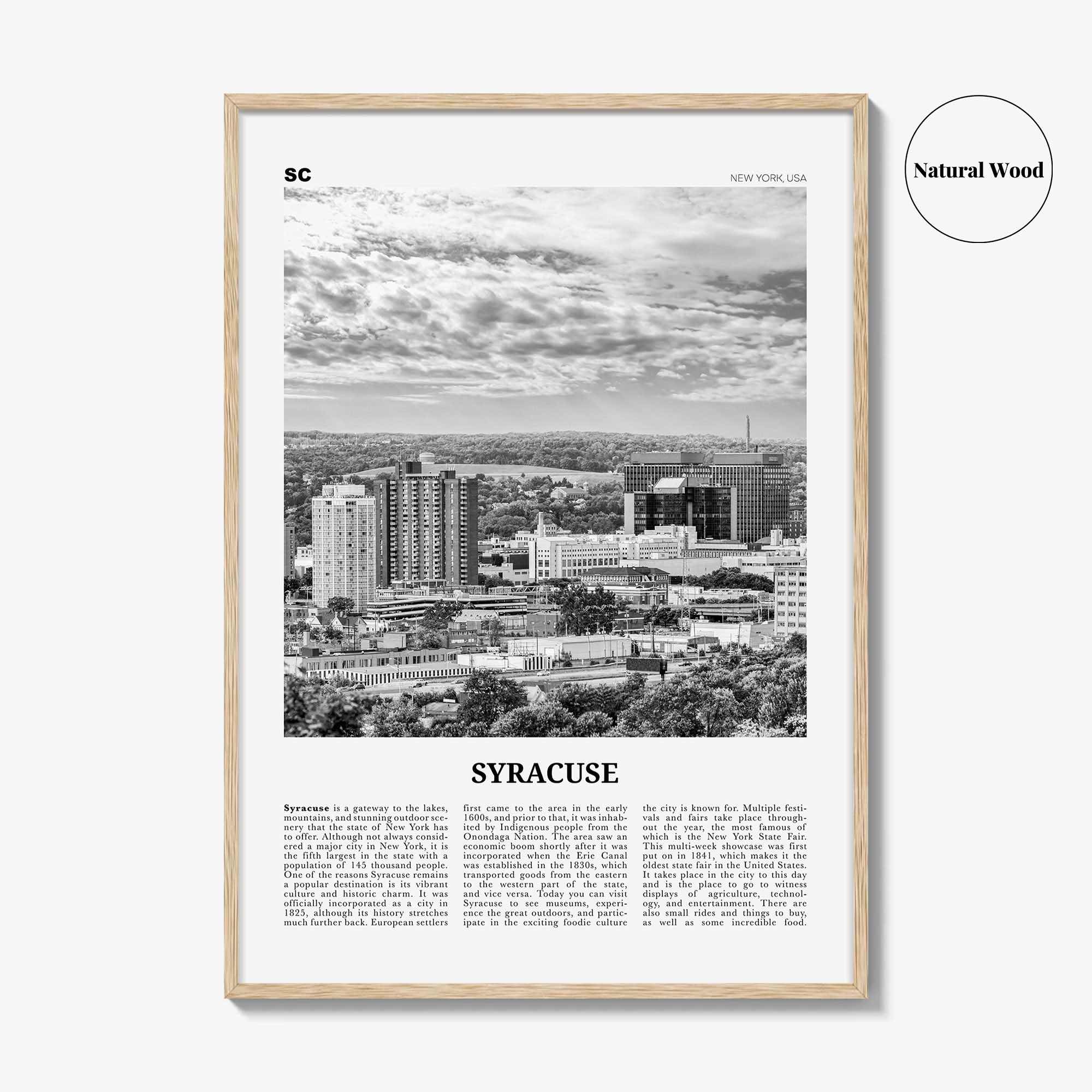 Syracuse Print Black and White New York, Syracuse Wall Art, Syracuse Poster, Syracuse Photo, Syracuse Wall Décor, USA, United States