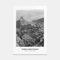 Table Mountain Portrait B&W Poster