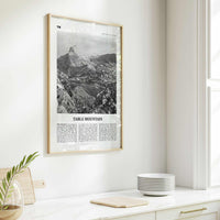 Table Mountain Print Black and White, Table Mountain Wall Art, Table Mountain Poster, Table Mountain Photo, South Africa, Cape Town