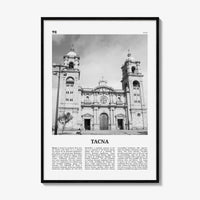 Tacna Print Black and White, Tacna Wall Art, Tacna Poster, Tacna Photo, Tacna Wall Décor, Tacna Map, Peru