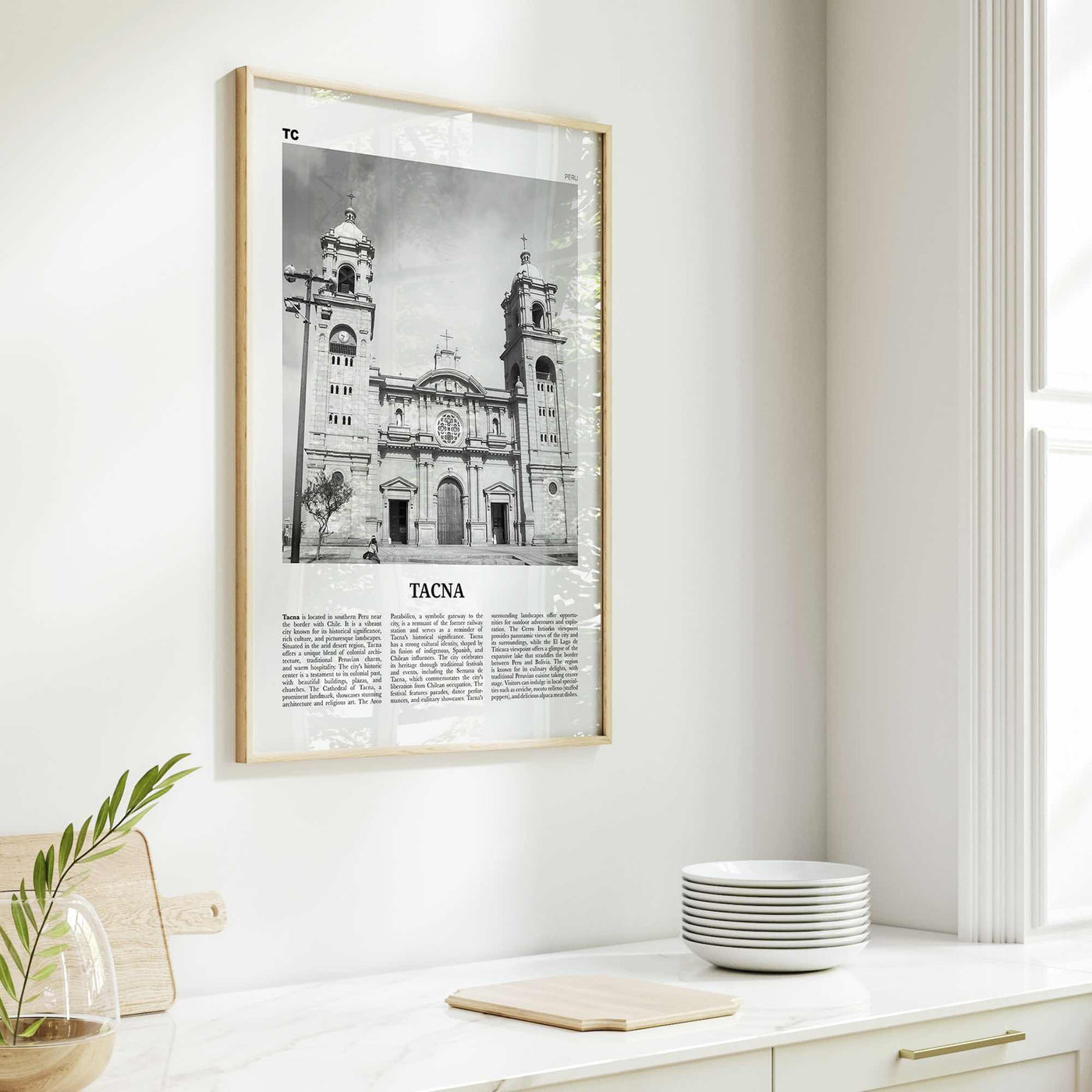 Tacna Print Black and White, Tacna Wall Art, Tacna Poster, Tacna Photo, Tacna Wall Décor, Tacna Map, Peru