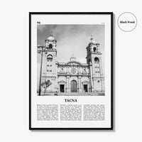 Tacna Print Black and White, Tacna Wall Art, Tacna Poster, Tacna Photo, Tacna Wall Décor, Tacna Map, Peru