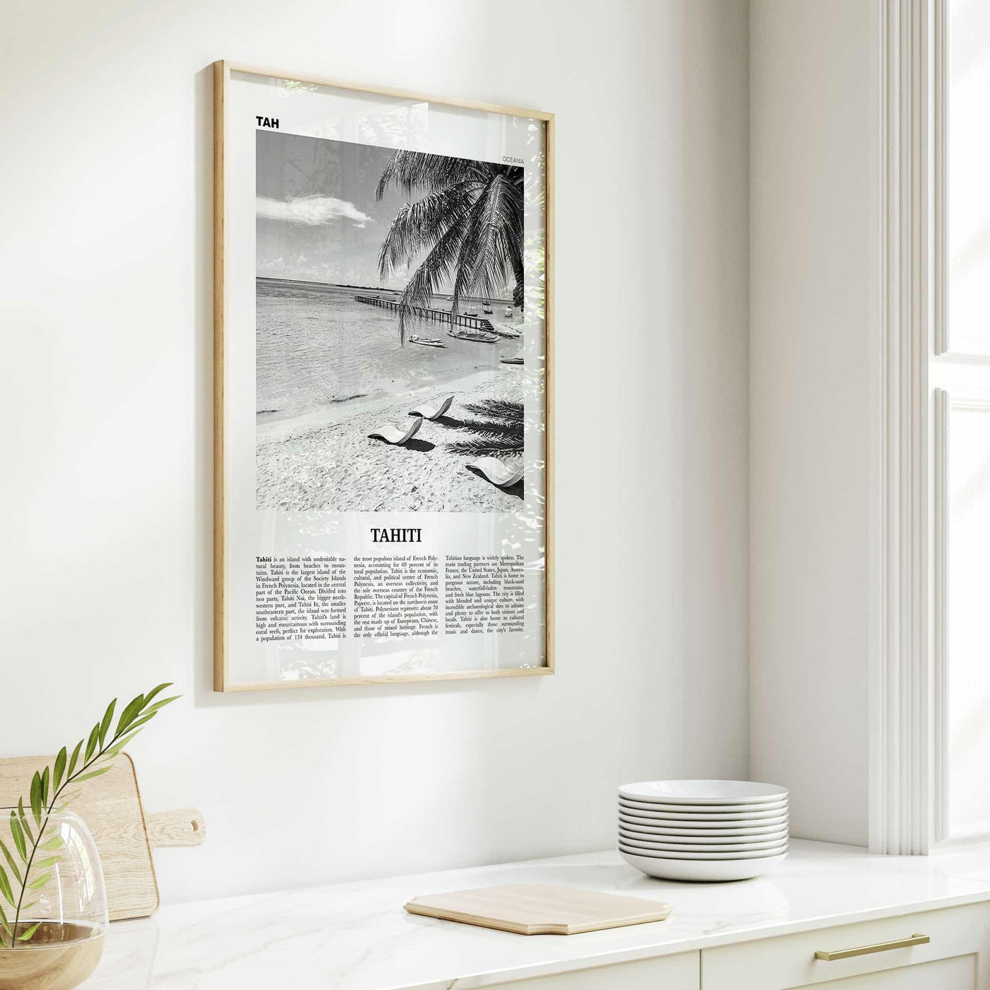 Tahiti Print Black and White, Tahiti Wall Art, Tahiti Poster, Tahiti Photo, Tahiti Decor, French Polynesia, Otaheite, Moorea, Oceania