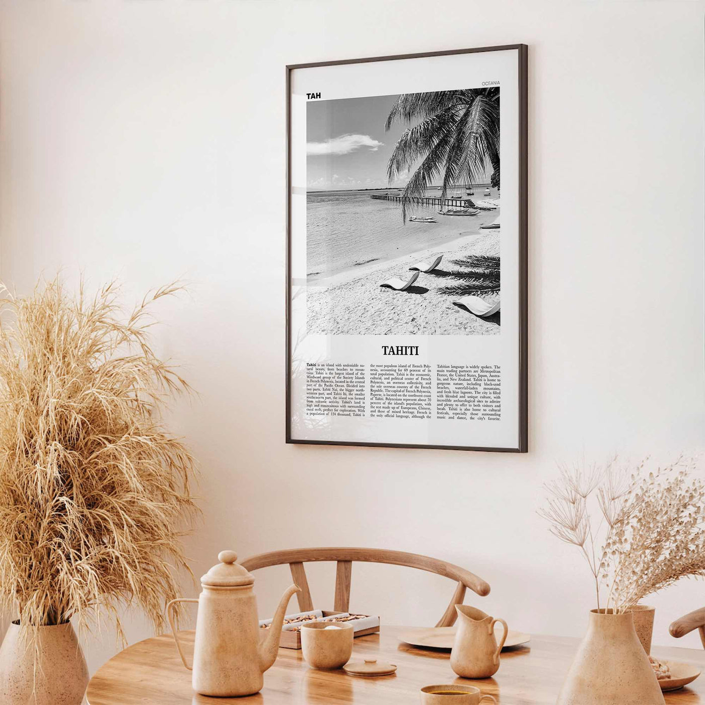 Tahiti Print Black and White, Tahiti Wall Art, Tahiti Poster, Tahiti Photo, Tahiti Decor, French Polynesia, Otaheite, Moorea, Oceania