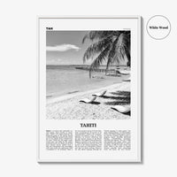 Tahiti Print Black and White, Tahiti Wall Art, Tahiti Poster, Tahiti Photo, Tahiti Decor, French Polynesia, Otaheite, Moorea, Oceania