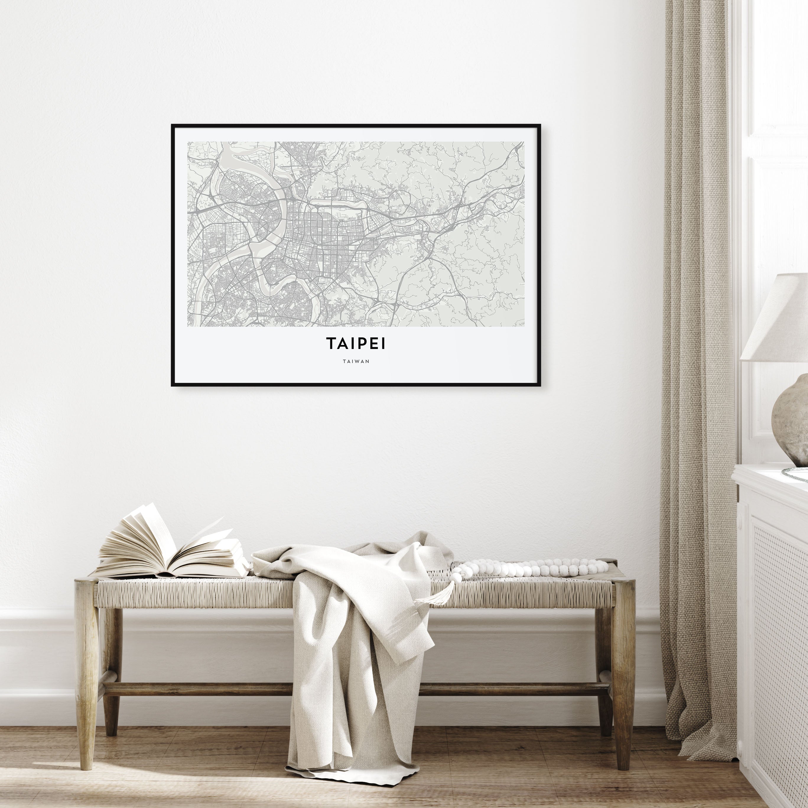 Taipei Map Landscape Poster