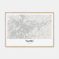 Taipei Map Landscape Poster