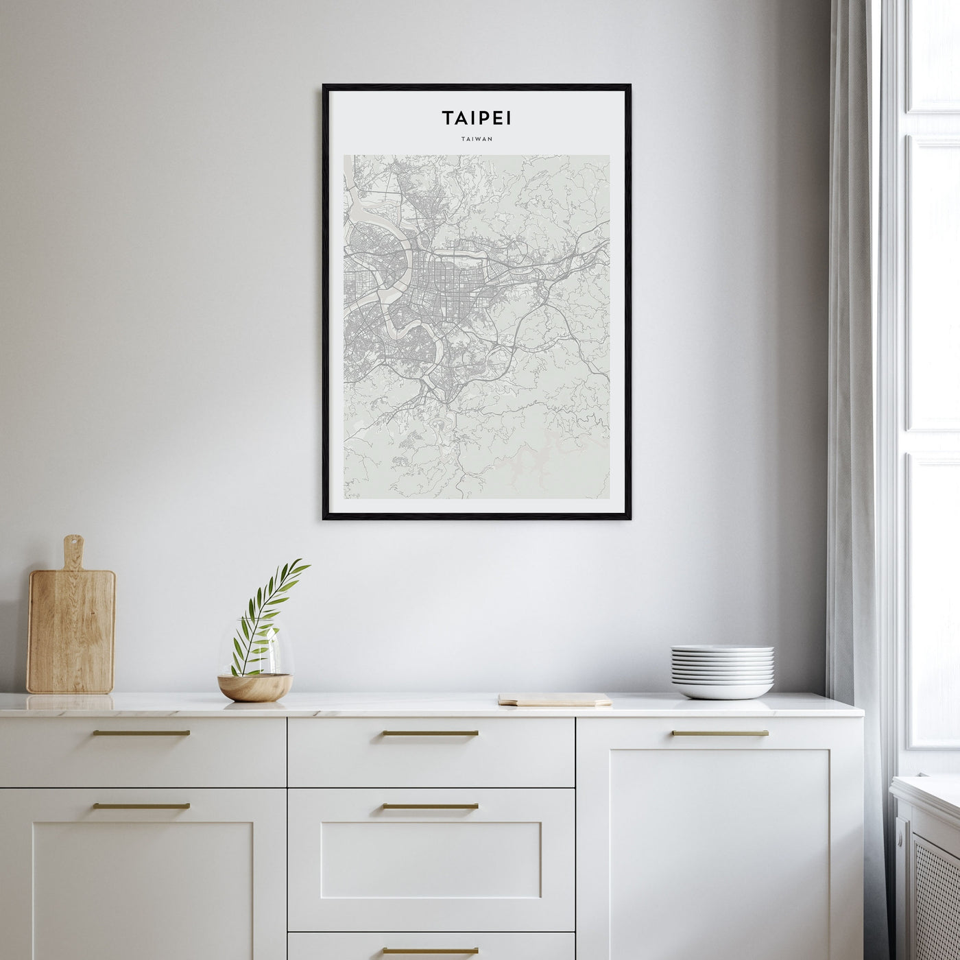 Taipei Map Portrait Poster
