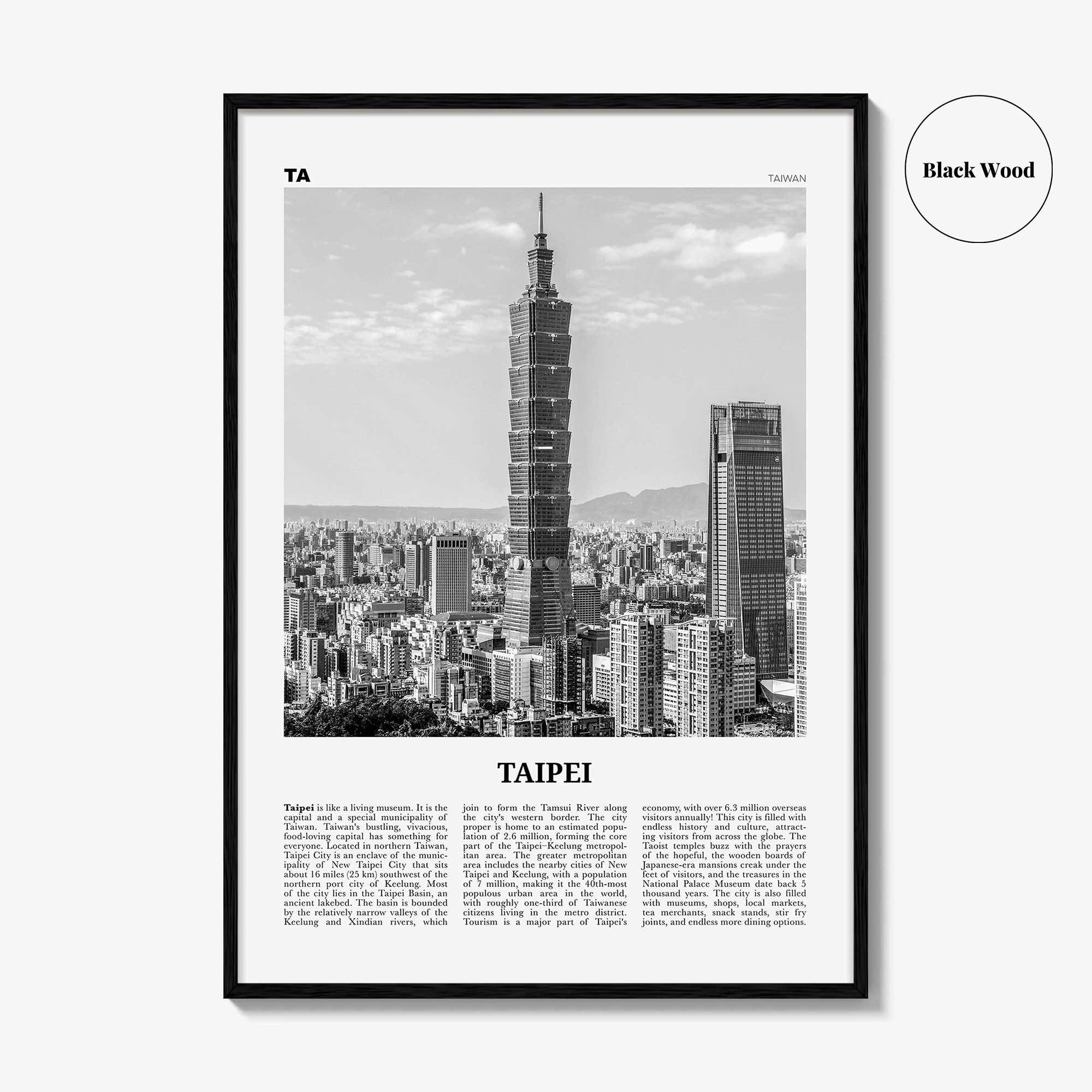 Taipei Print Black and White No 1, Taipei Wall Art, Taipei Poster, Taipei Photo, Taipei Wall Decor, Taiwan, 臺北 臺北市 臺灣 中華民國, Asia