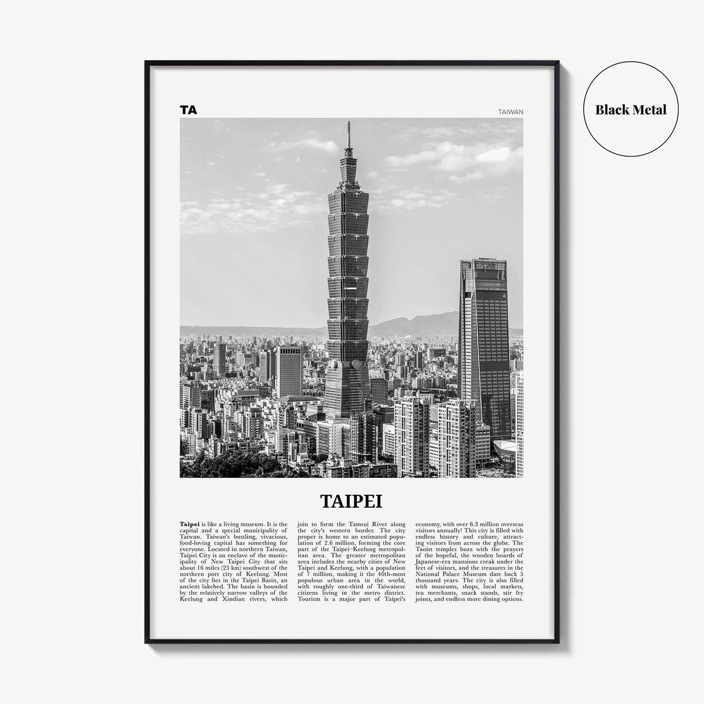 Taipei Print Black and White No 1, Taipei Wall Art, Taipei Poster, Taipei Photo, Taipei Wall Decor, Taiwan, 臺北 臺北市 臺灣 中華民國, Asia