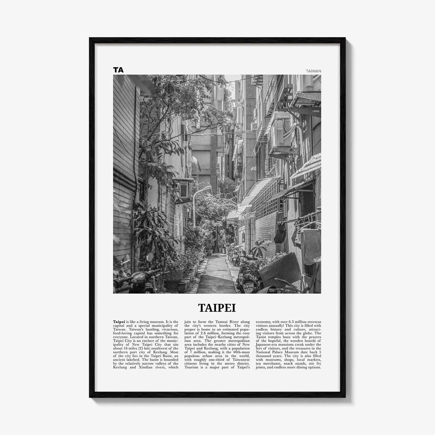 Taipei Print Black and White No 2, Taipei Wall Art, Taipei Poster, Taipei Photo, Taipei Wall Decor, Taiwan, 臺北 臺北市 臺灣 中華民國, Asia