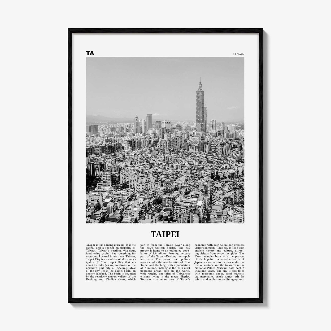 Taipei Print Black and White No 3, Taipei Wall Art, Taipei Poster, Taipei Photo, Taipei Wall Decor, Taiwan, 臺北 臺北市 臺灣 中華民國, Asia