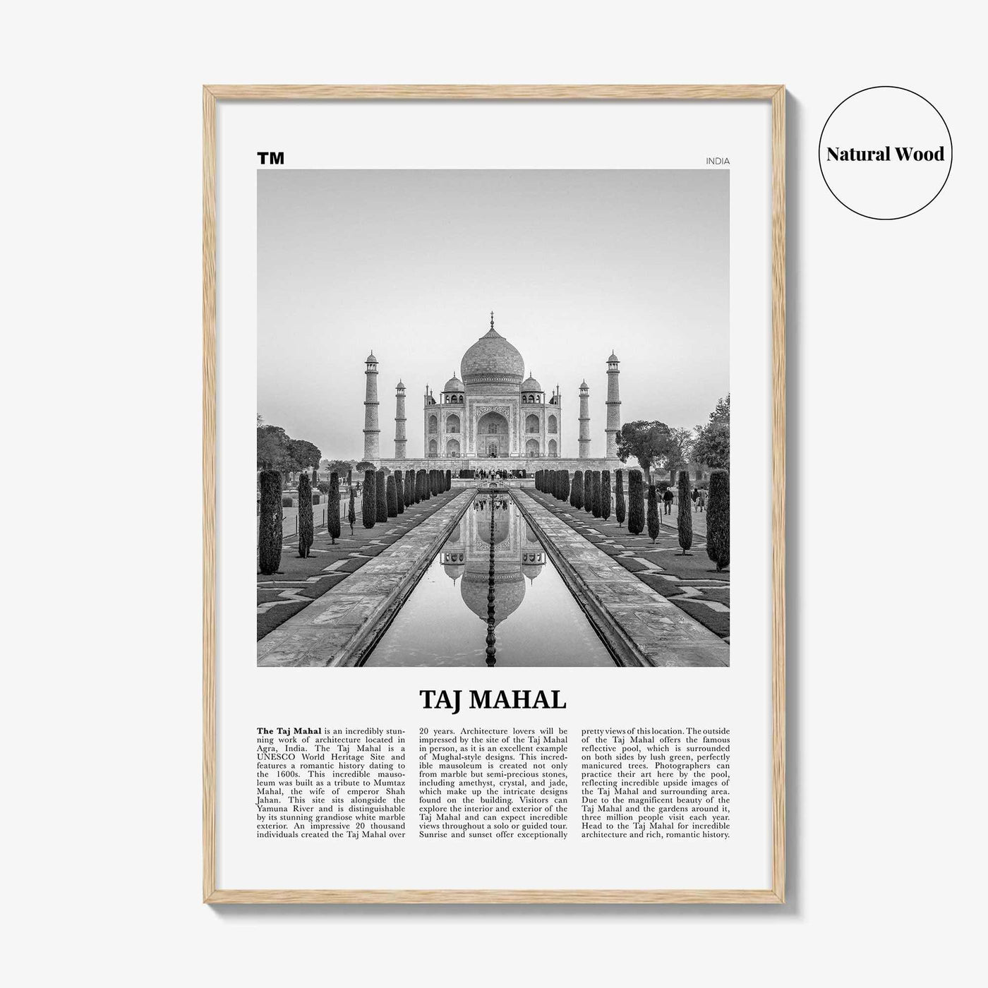Taj Mahal Print Black and White, Taj Mahal Wall Art, Taj Mahal Poster, Taj Mahal Photo, Taj Mahal Wall Décor, Taj Mahal Map, India