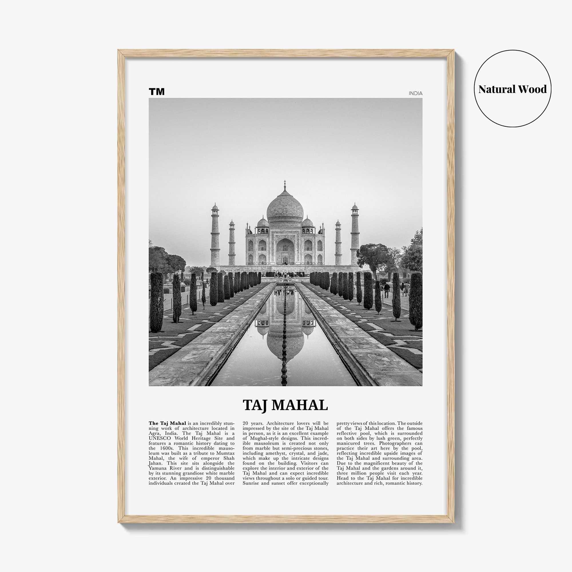 Taj Mahal Print Black and White, Taj Mahal Wall Art, Taj Mahal Poster, Taj Mahal Photo, Taj Mahal Wall Décor, Taj Mahal Map, India